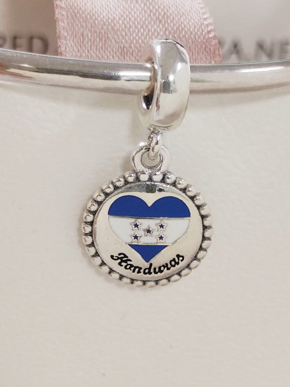 Pandora Honduras Flag Exclusive Dangle Charm Travel Pendant S925 Silver with box